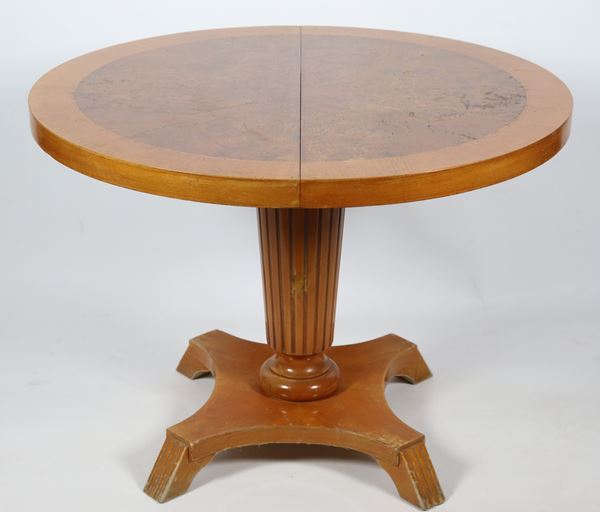 Low table from the Biedermeier line in satin wood and thuja root