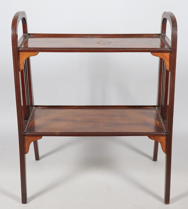 Small Liberty etagère in mahogany with inlaid threads