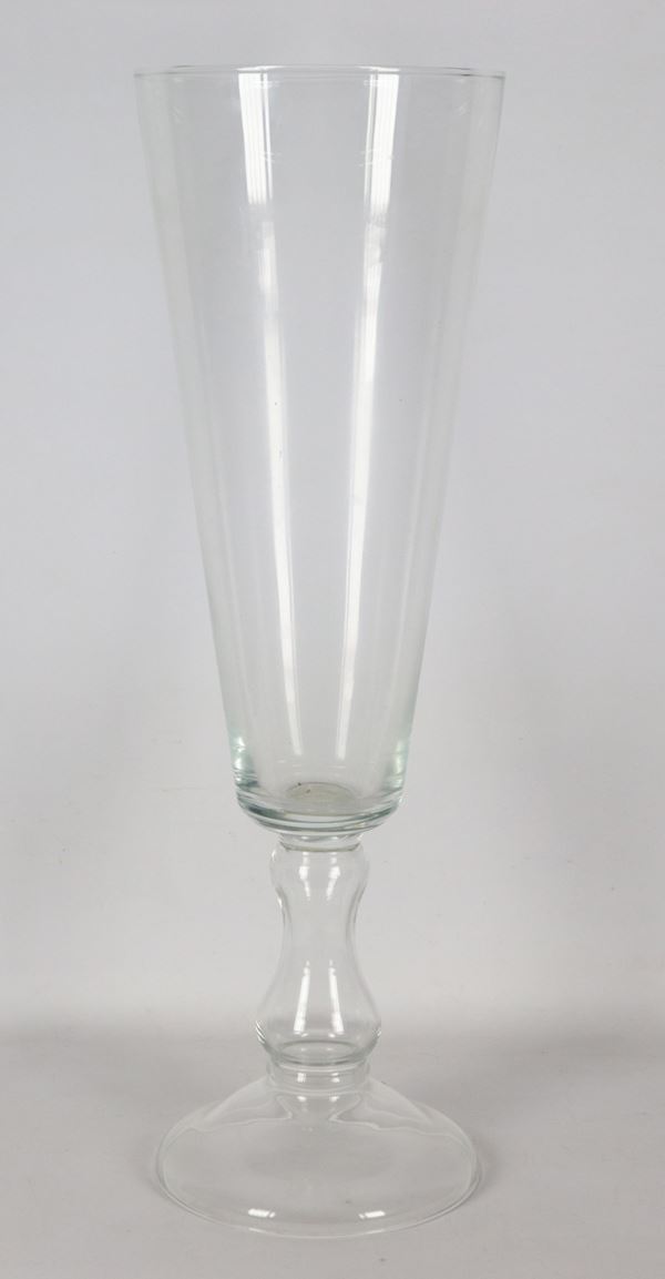 Large crystal goblet vase 