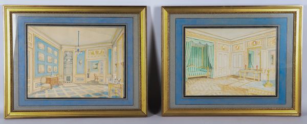 Scuola Francese XIX Secolo - &quot;Parisian Palace Interiors with Furnishings&quot;
