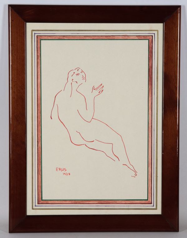 Arte Contemporanea - Signed Erus 1978. &quot;Nude Woman&quot;