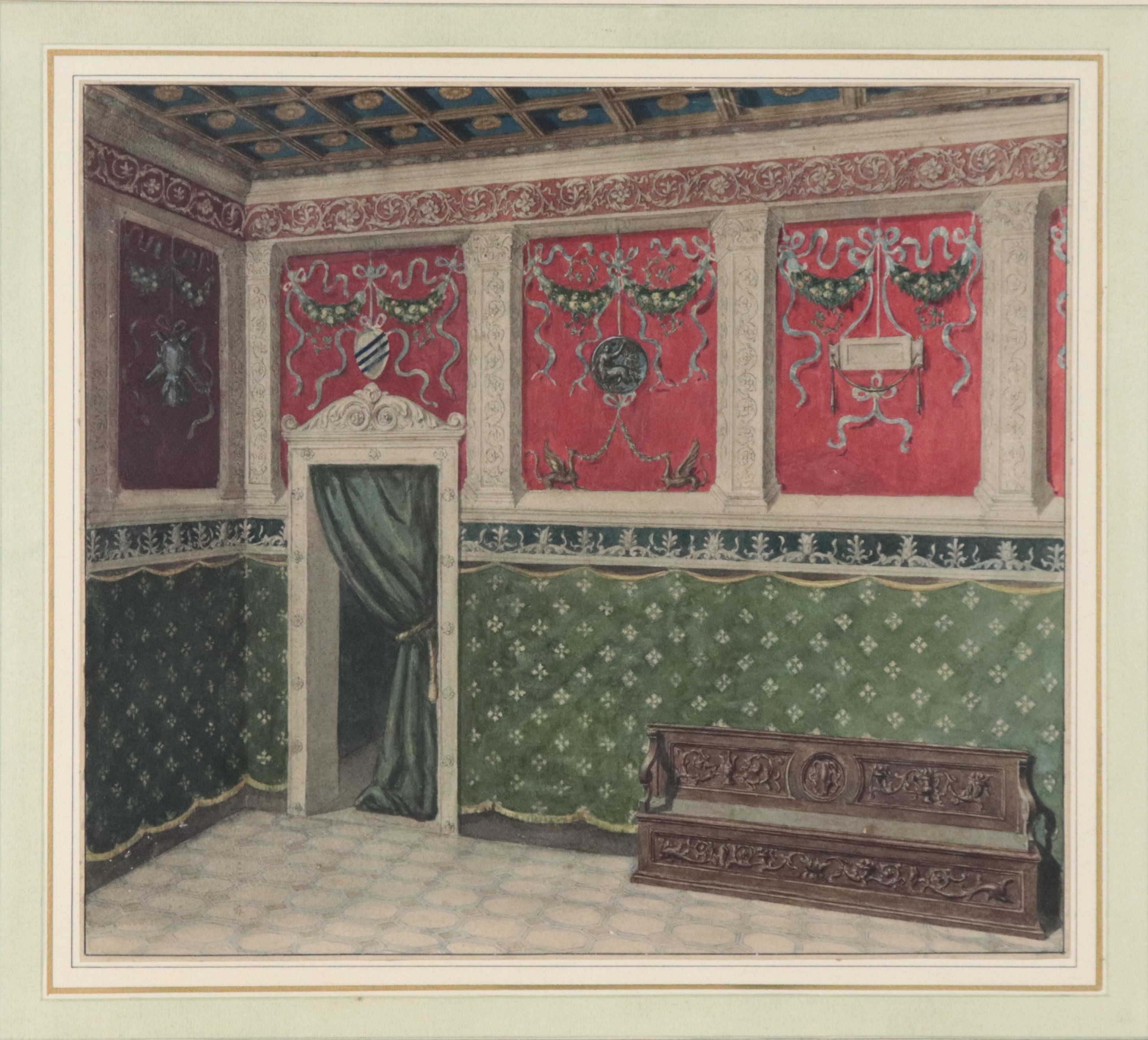 "Interno di palazzo patrizio con affreschi"