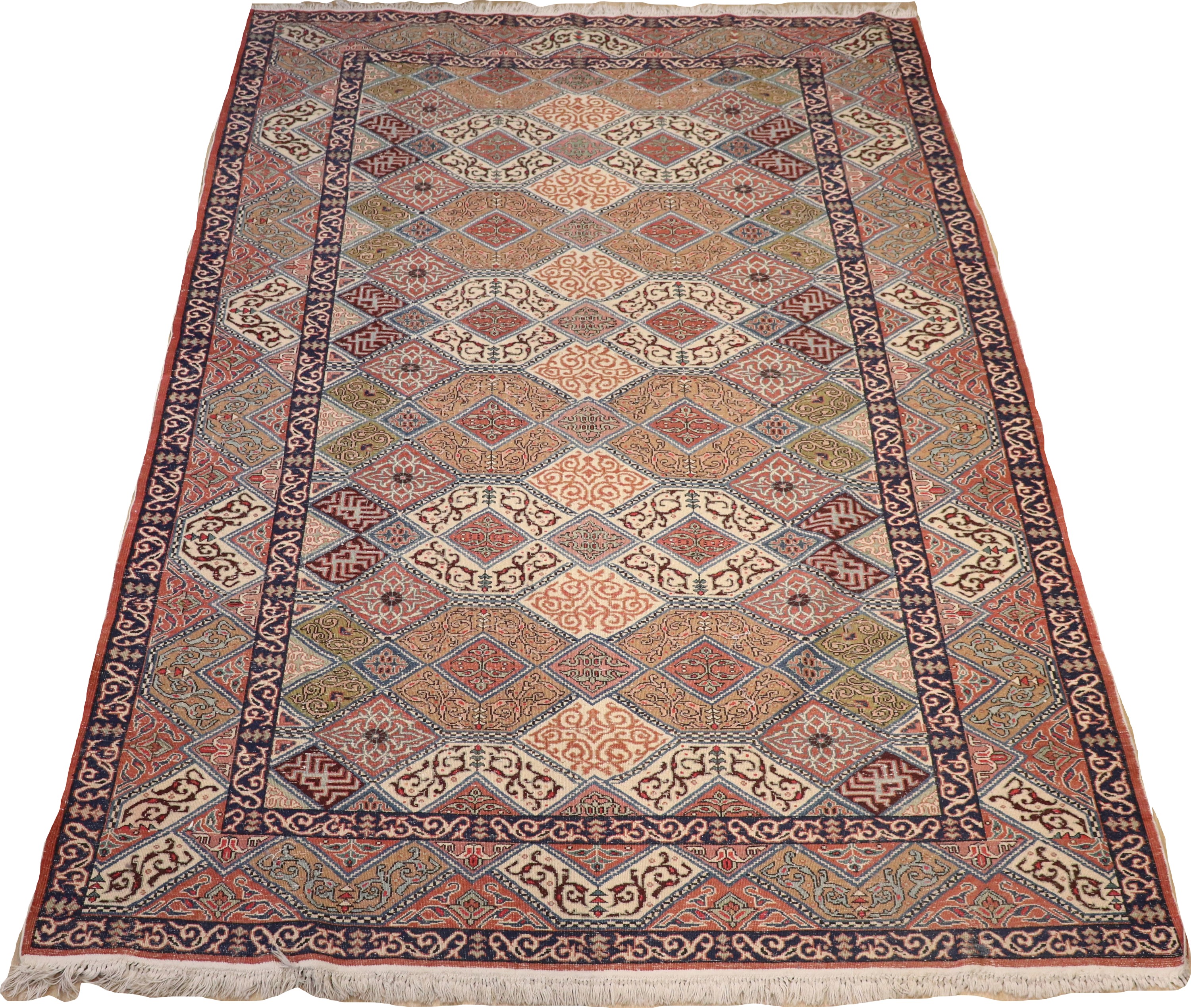 Tappeto persiano Shiraz a disegni geometrici, M. 2,96 x 1,97