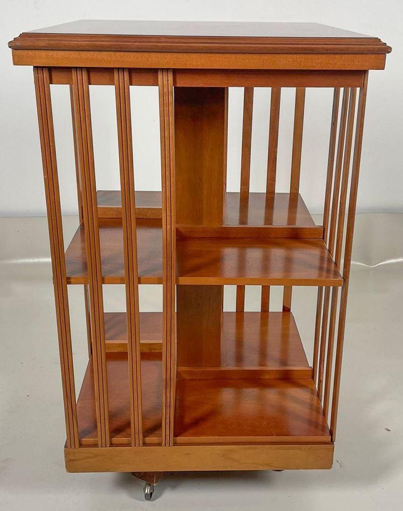 Libreria girevole inglese in noce