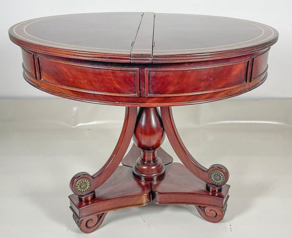 Tuscan library table from the Carlo X line in mahogany