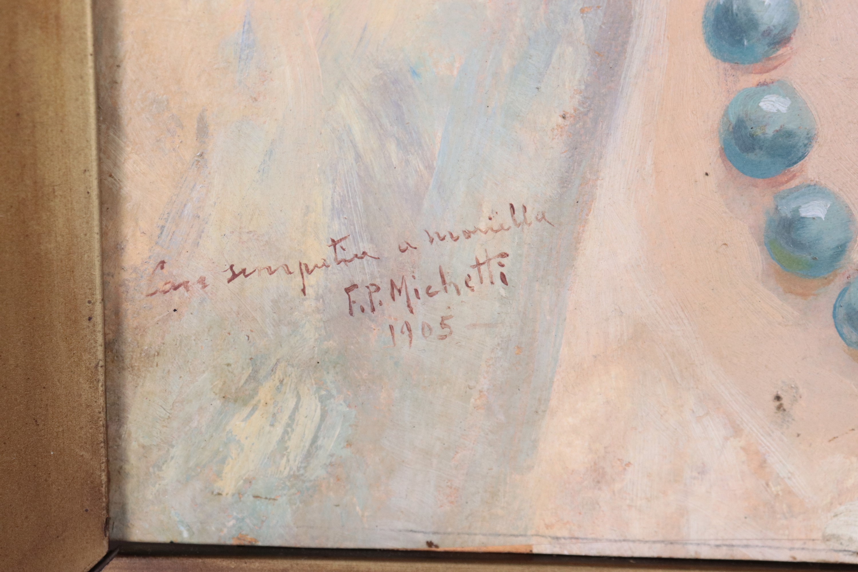 Firmato e datato 1905 con dedica. 'Ritratto di giovane ragazza'