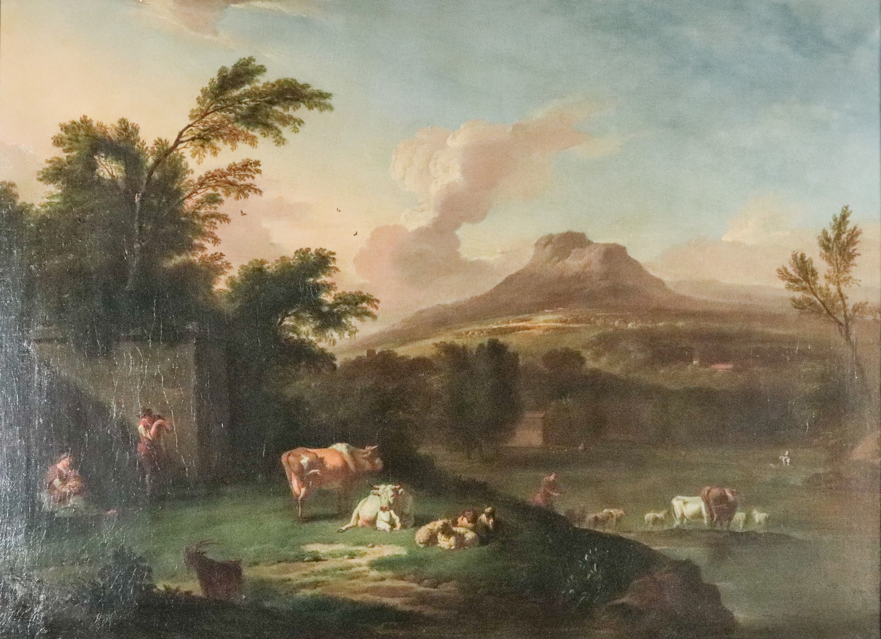 Bottega di. "Paesaggio con pastori, armenti e greggi"