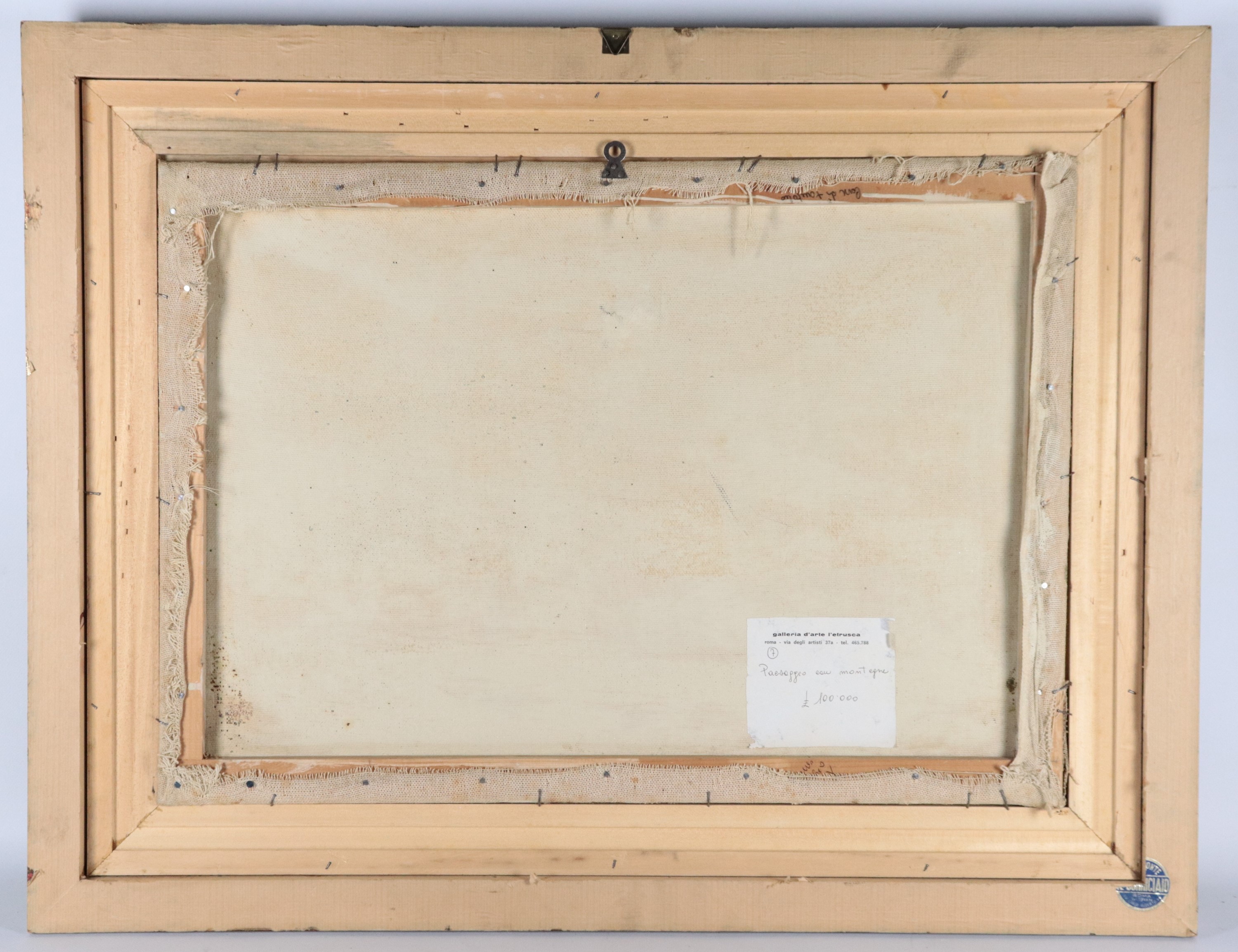 "Paesaggio con montagne e case contadine"