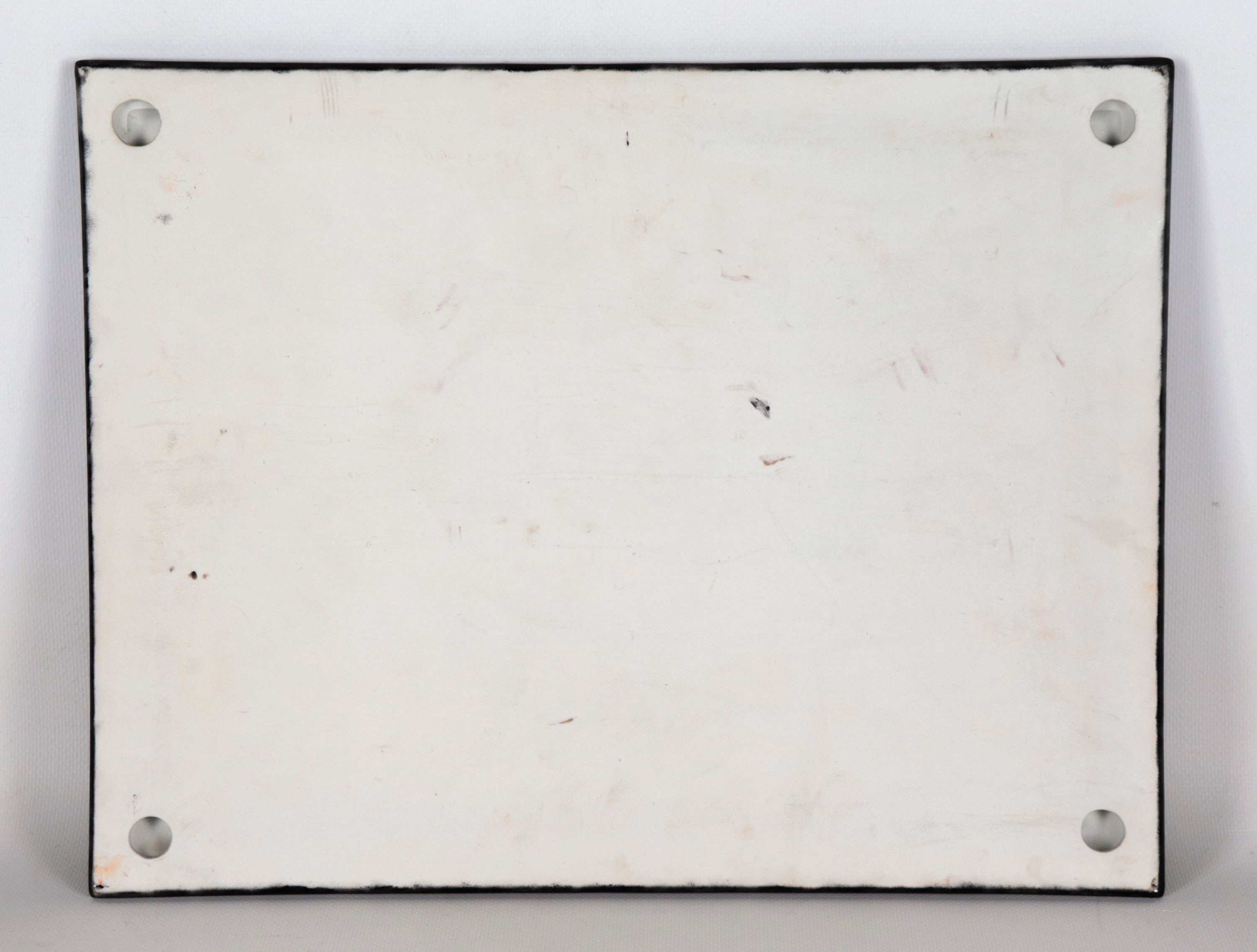 Mattonella in ceramica smaltata e dipinta "Veduta di villa di campagna"