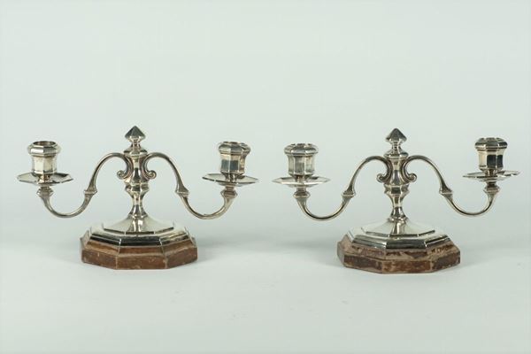 Pair of silver candlesticks  - Auction Online Timed Auction - Gelardini Aste Casa d'Aste Roma