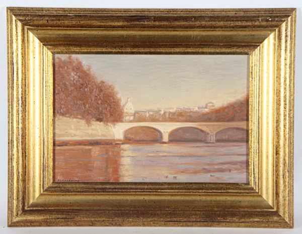 Pittore Italiano XX Secolo - Firmato. "Ponte Cavour"