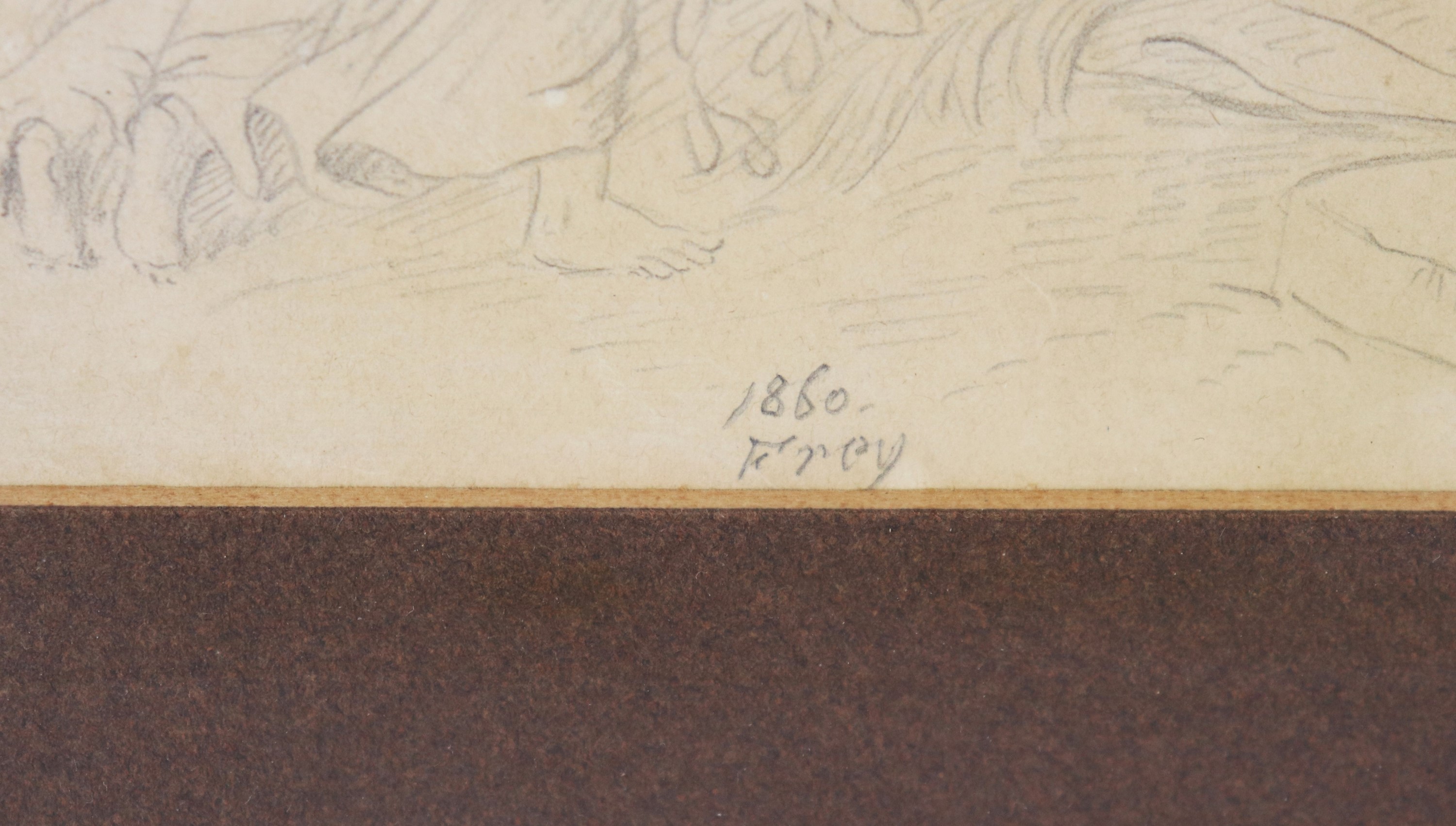 Firmato e datato 1860. "L'ingresso di Gesù a Gerusalemme"