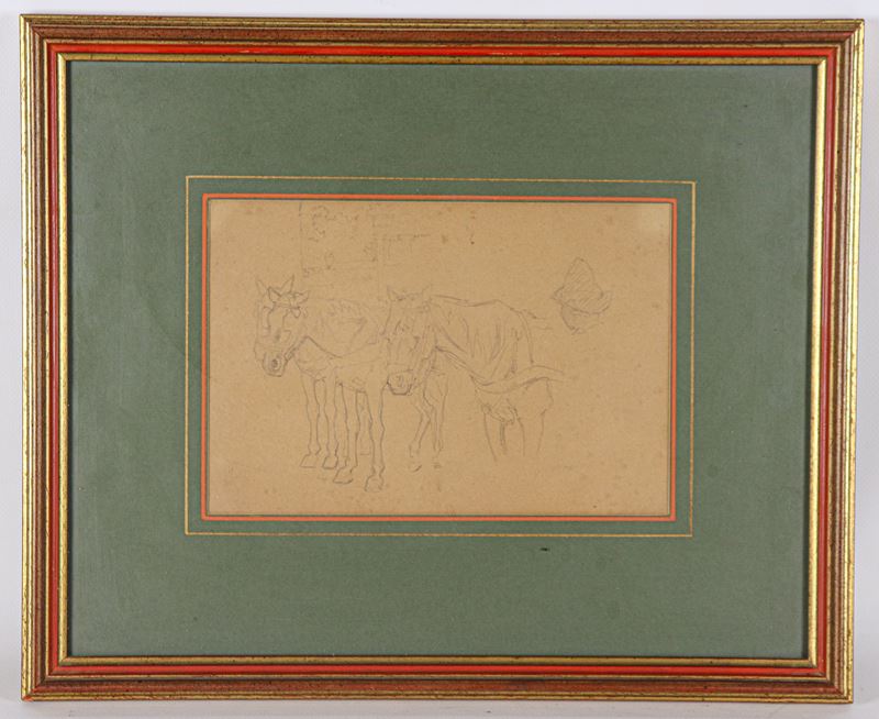 "Cavalli con contadino"