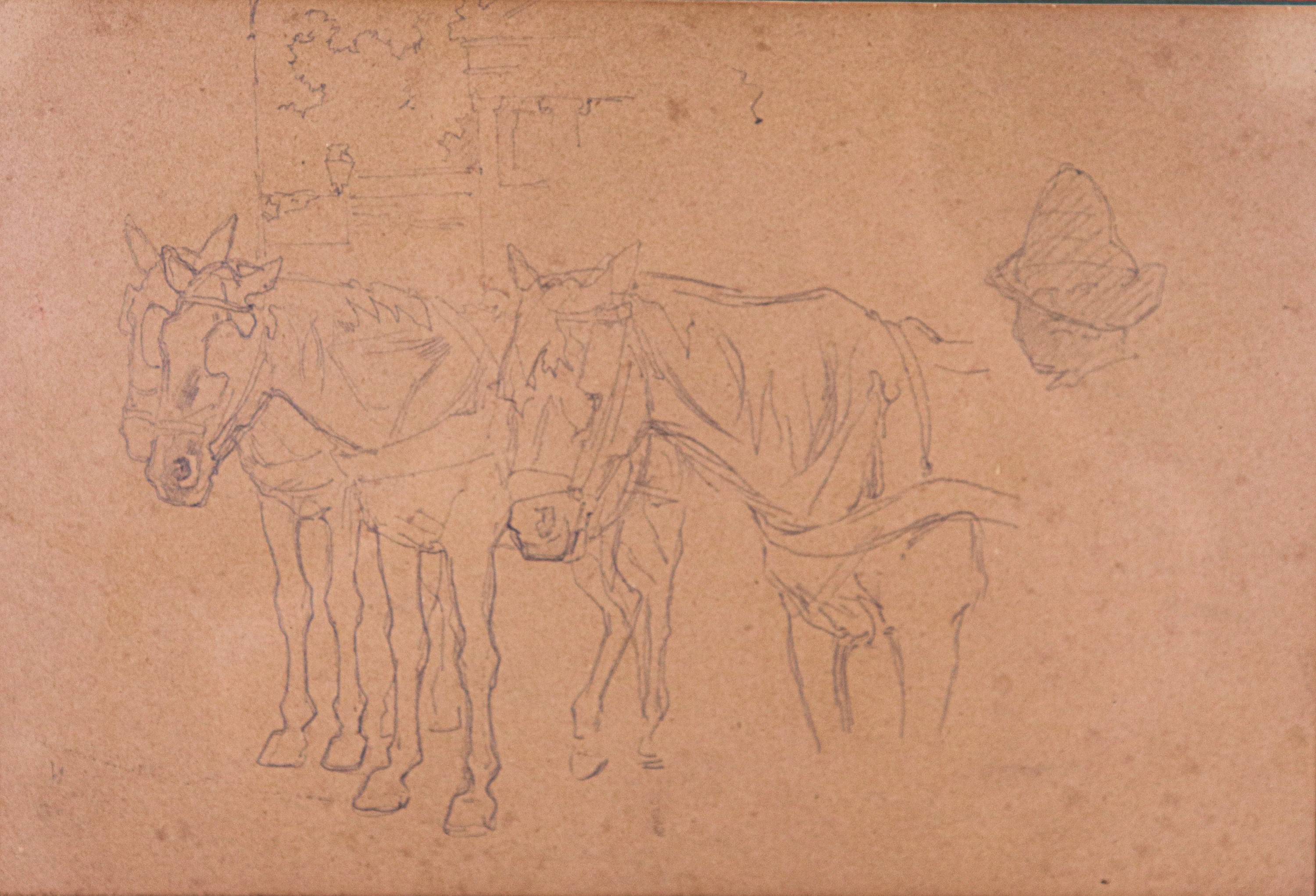 "Cavalli con contadino"