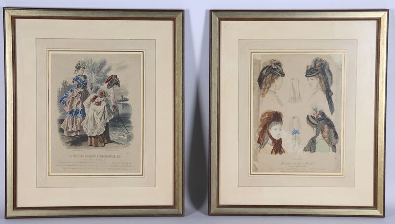 "Modelli di antichi vestiti e cappelli francesi"