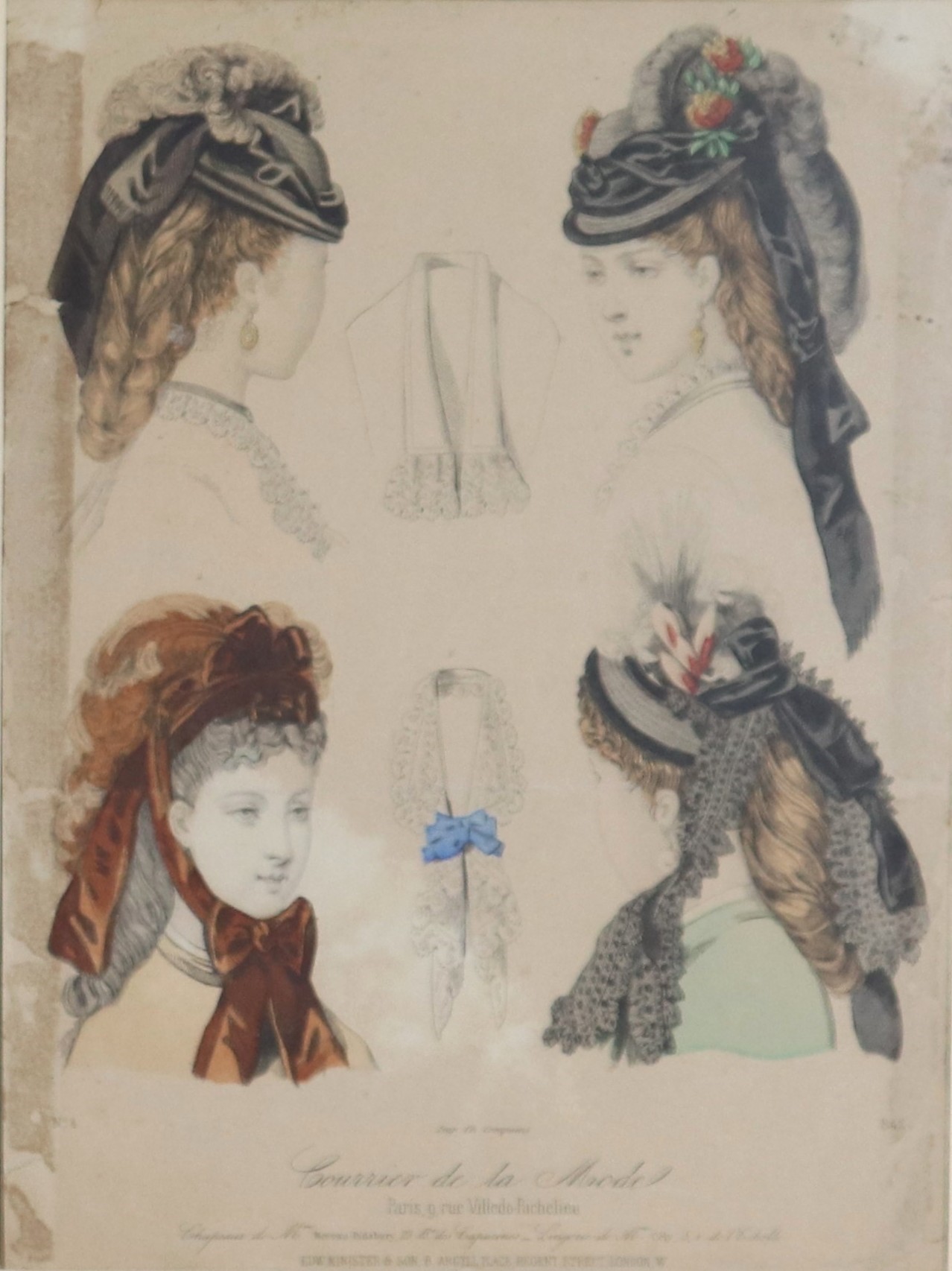 "Modelli di antichi vestiti e cappelli francesi"