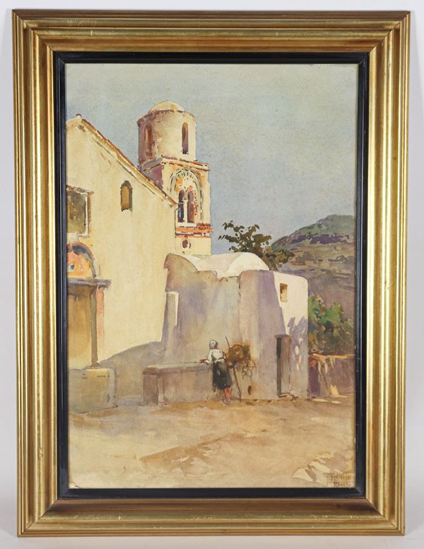 Filippo Anivitti - Firmato. "Scorcio di Ravello"