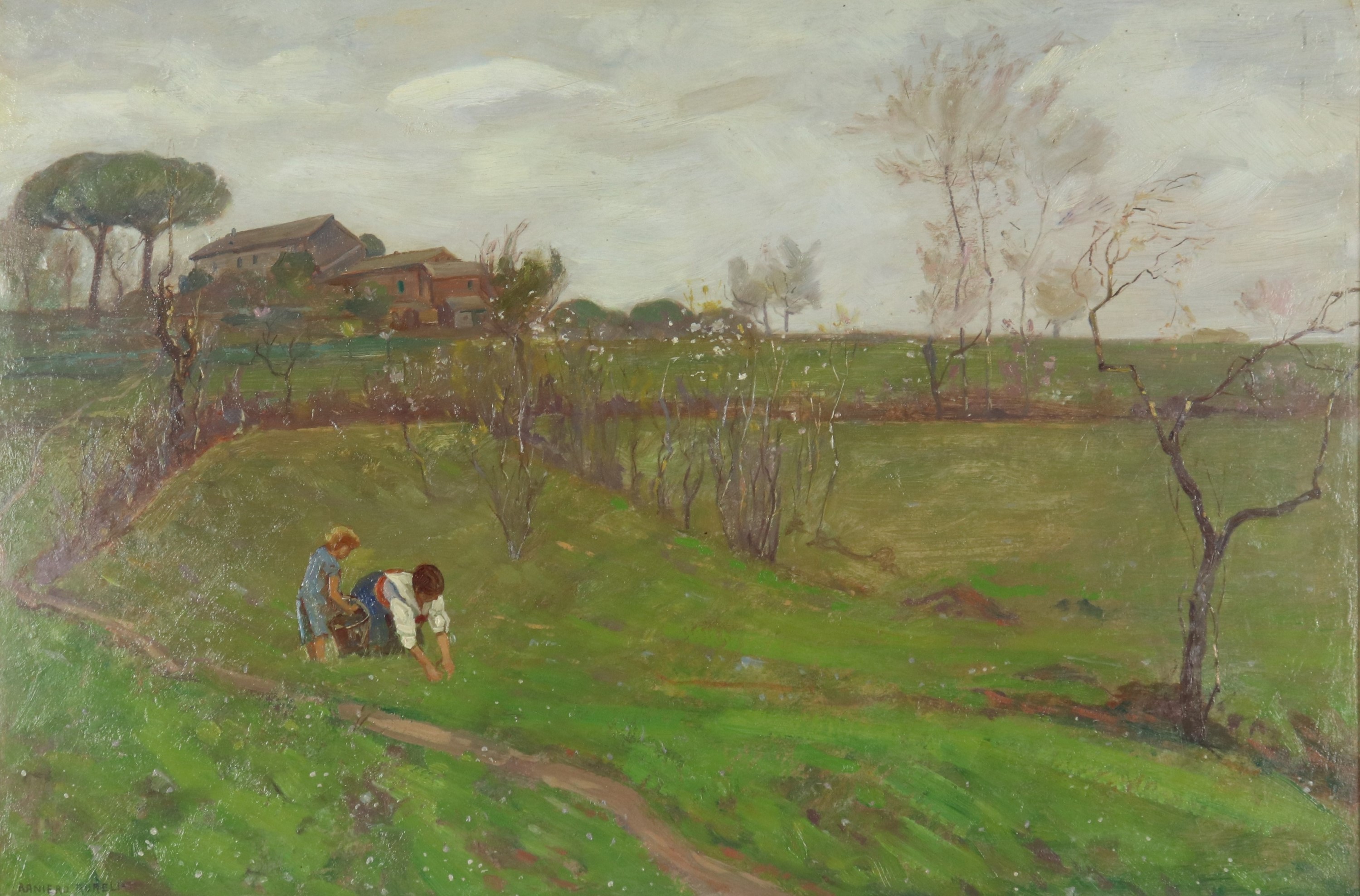 Firmato. "Case contadine nella campagna laziale"