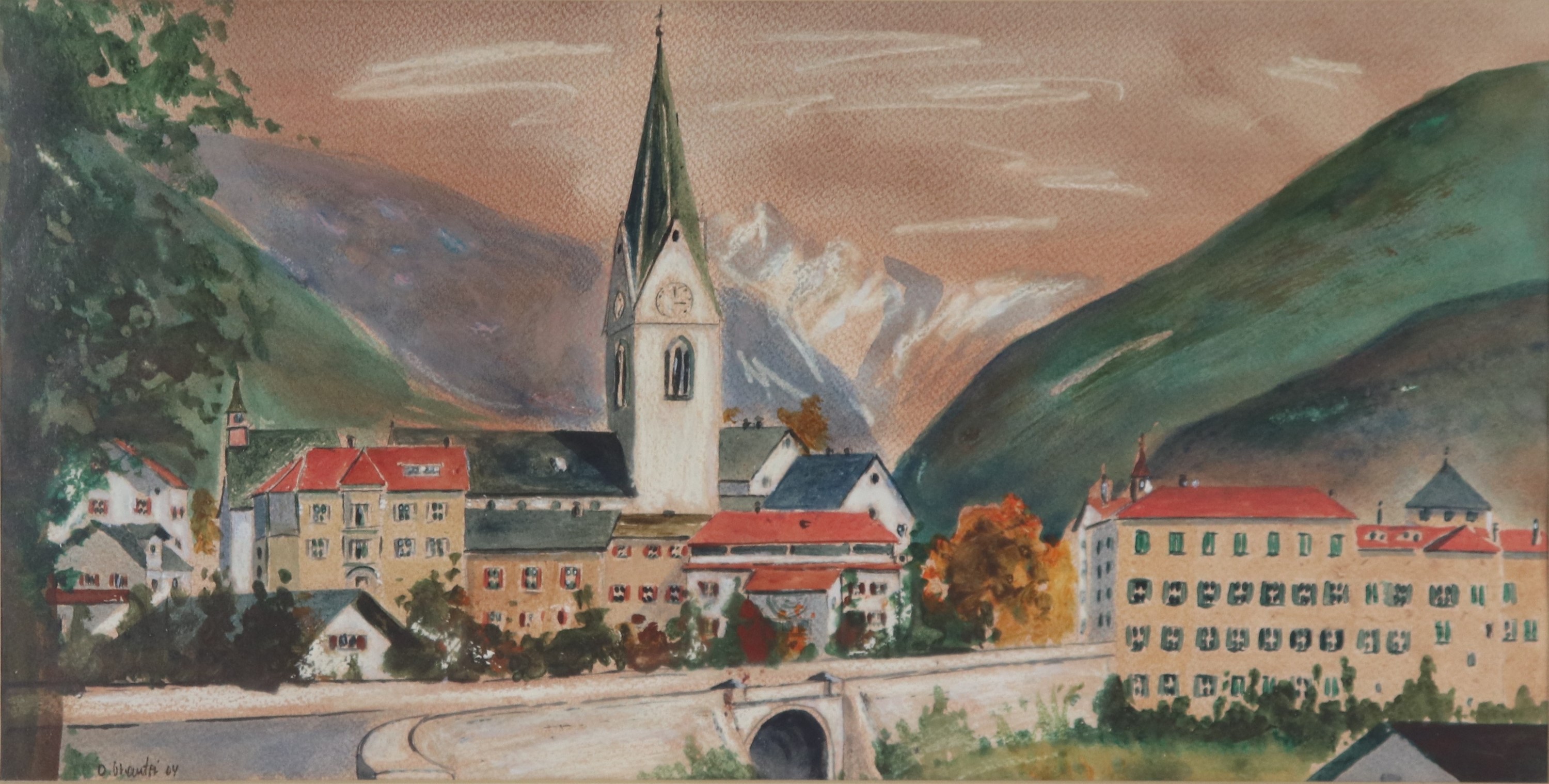 Firmato. "veduta di Rio di Pusteria"