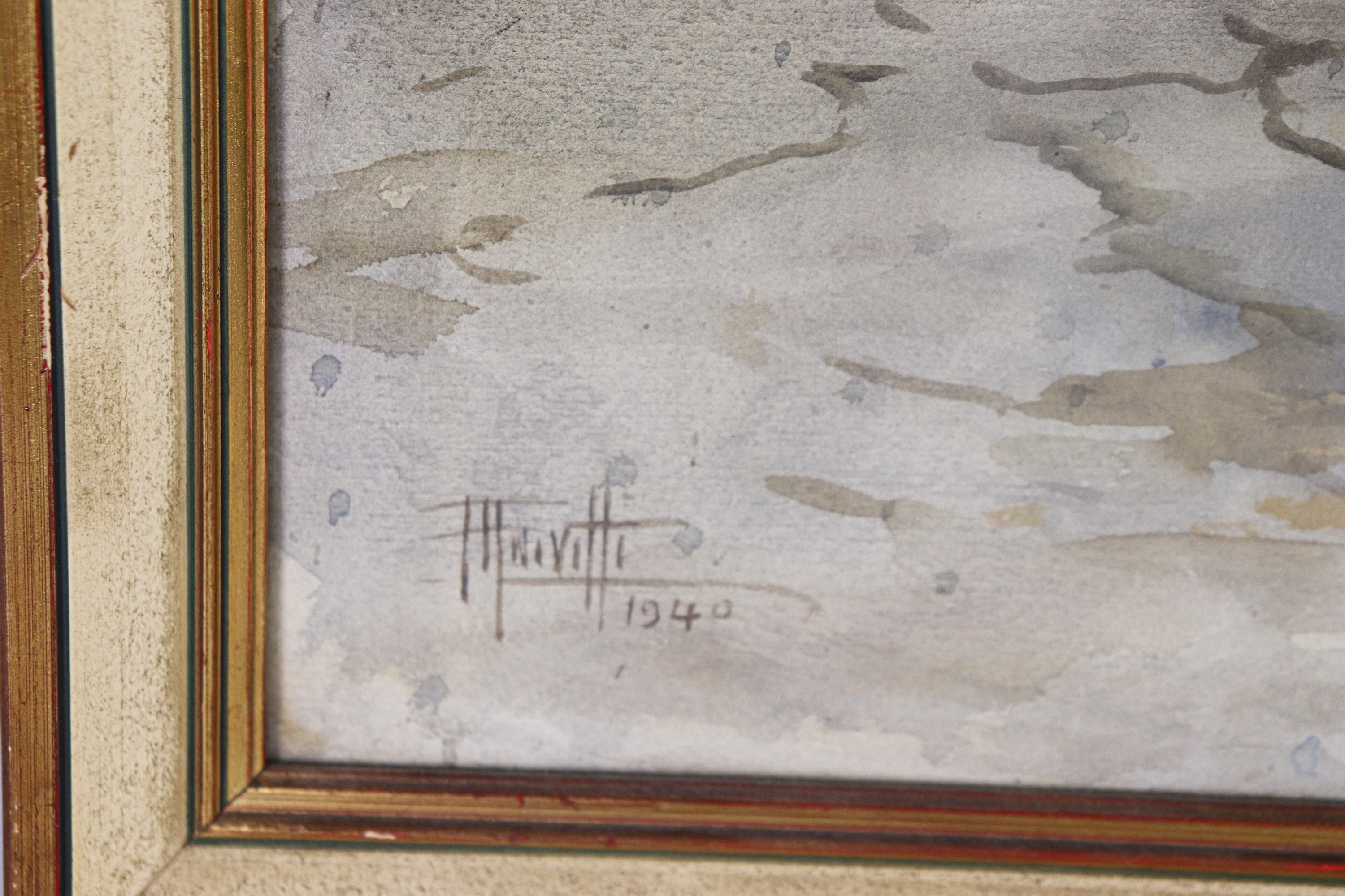 Firmato e datato 1940. "Scorcio di Roma"