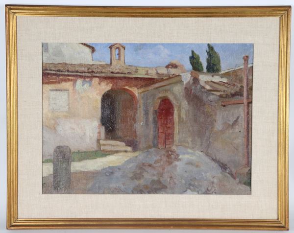 Federico Moroni - Firmato. "Scorcio di chiesa"