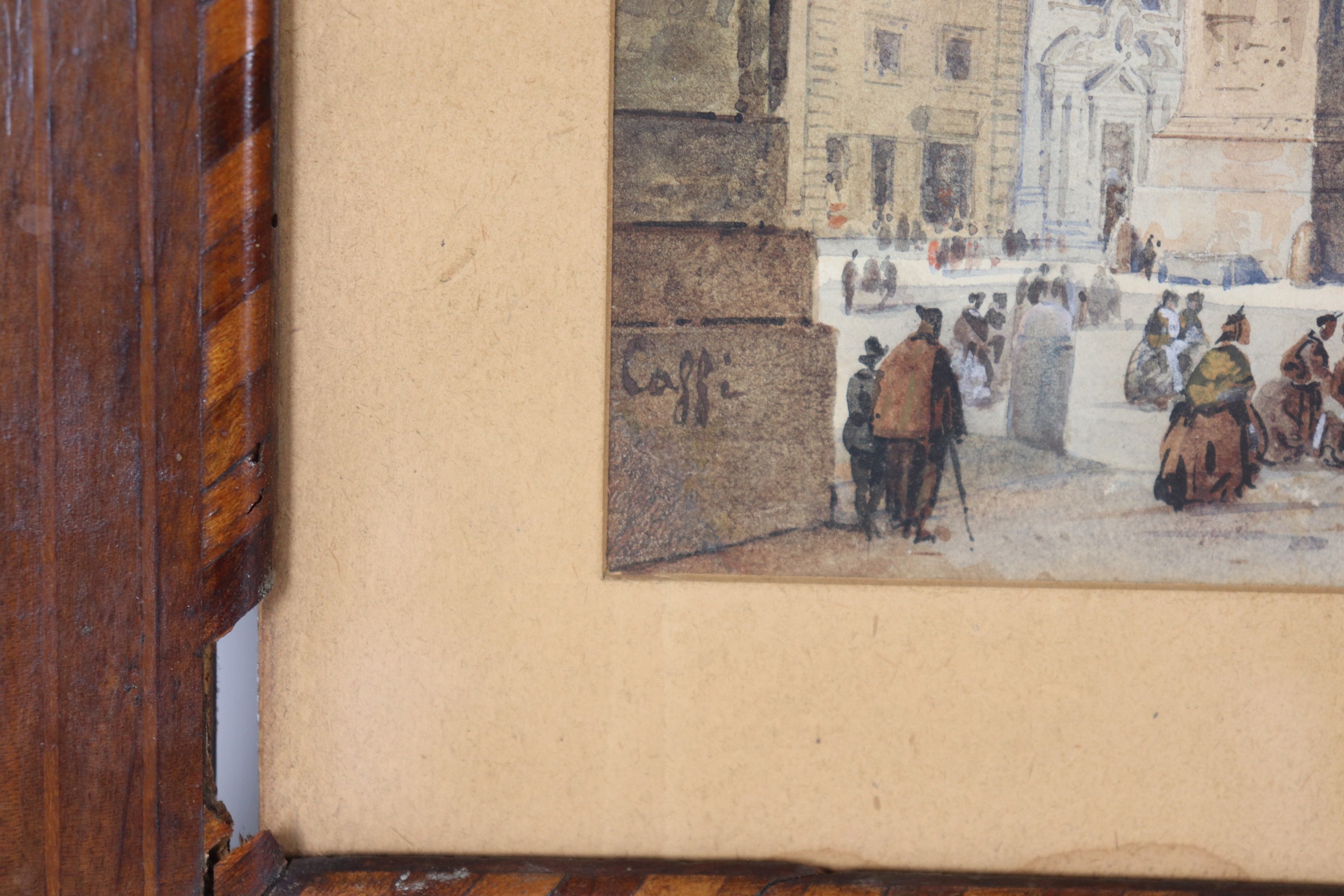 Firmato. "Veduta di Piazza Colonna"