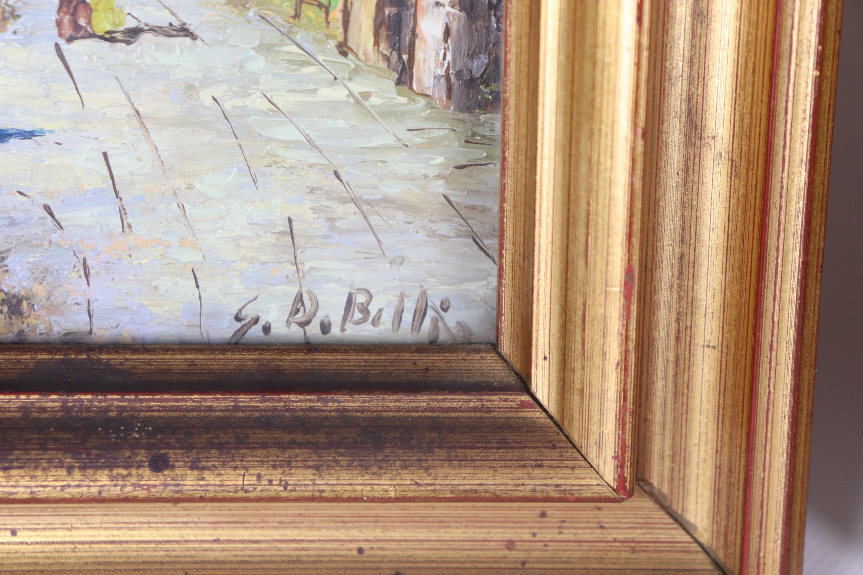 Firmati. "Vedute di strade di paese con contadini"