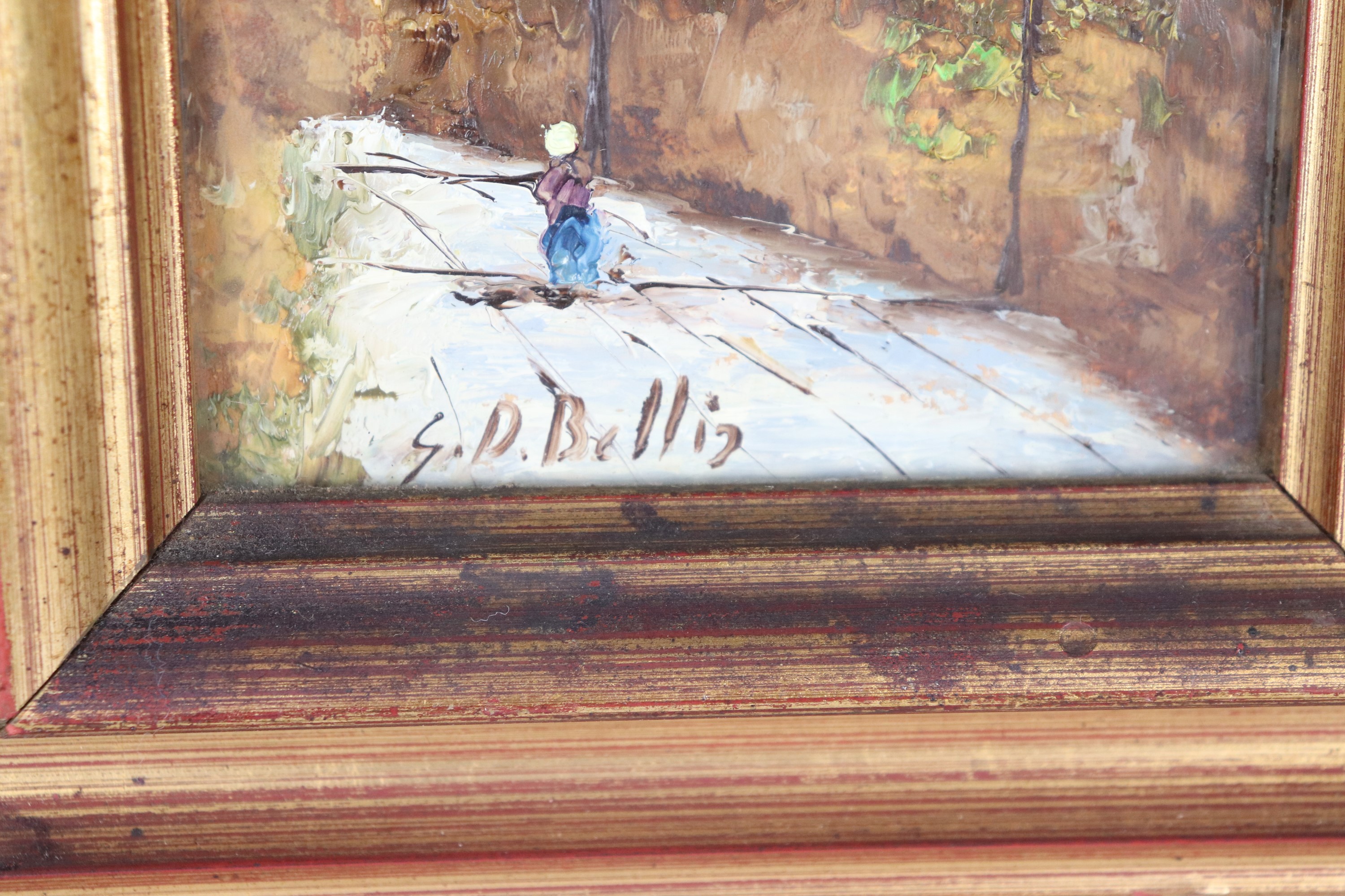 Firmati. "Vedute di strade di paese con contadini"