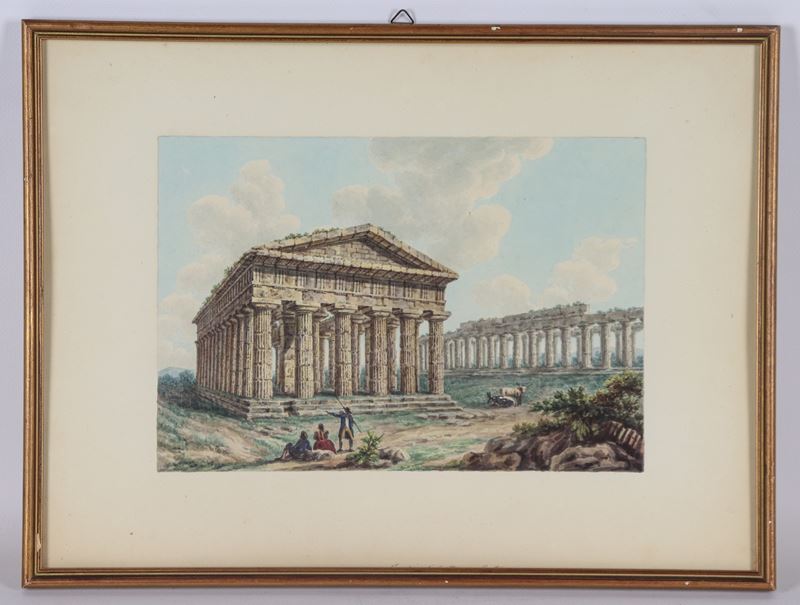 "Veduta del Tempio di Poseidone a Paestum"