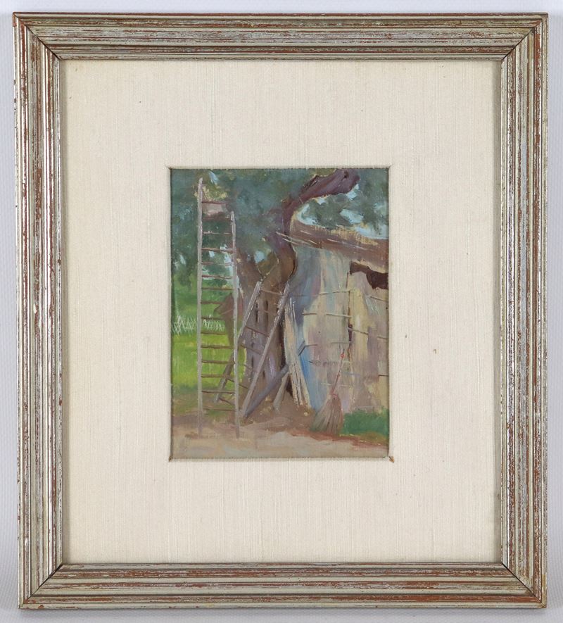 "Albero con capanno e scale"