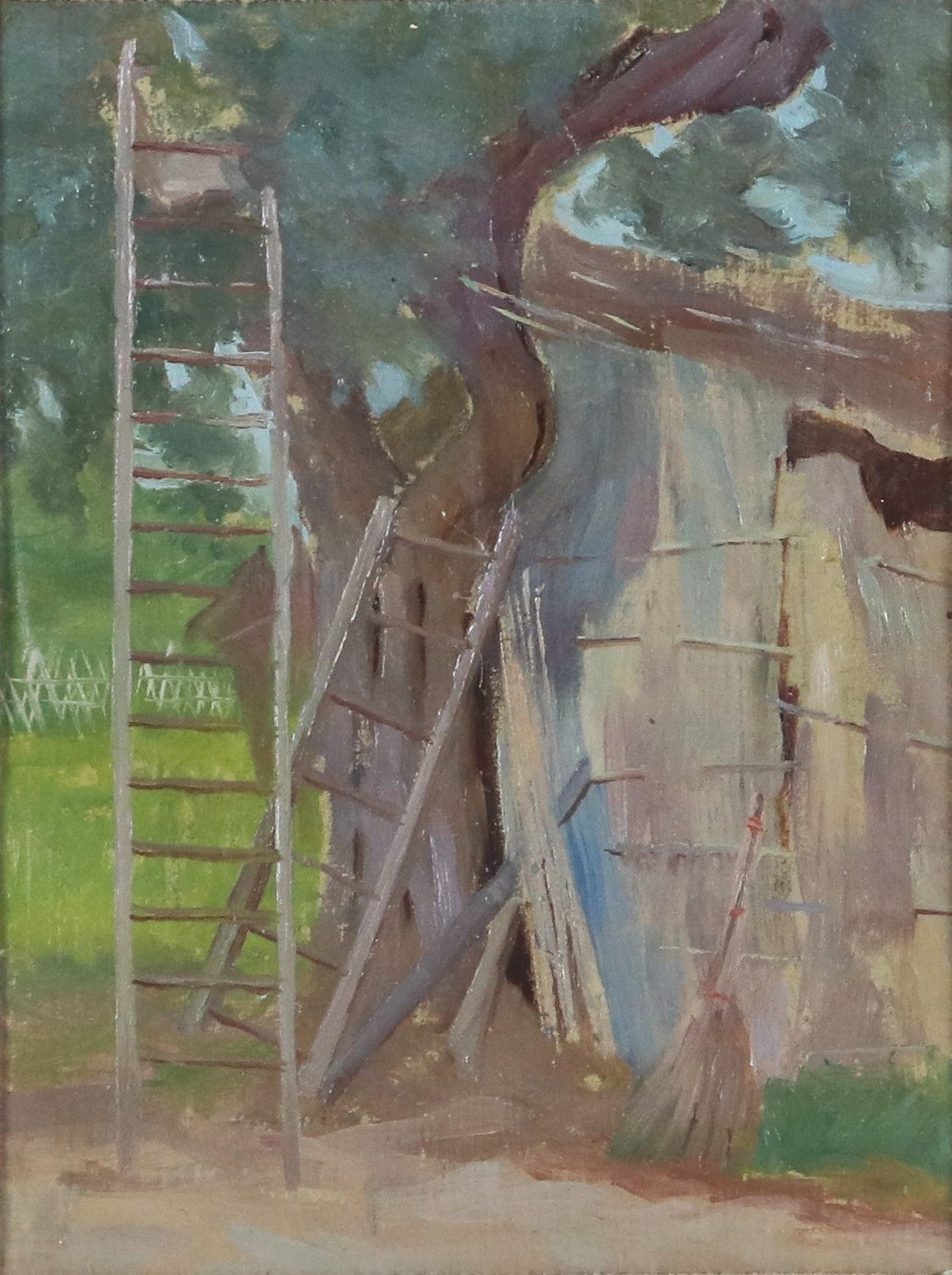 "Albero con capanno e scale"