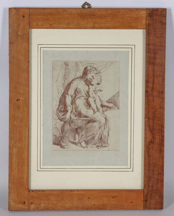 Scuola Emiliana XVII Secolo - "Madonna con Bambino"