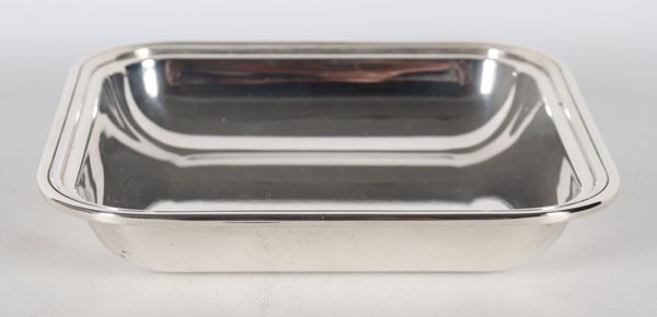 Legumiera in argento con bordo cesellato, gr. 435