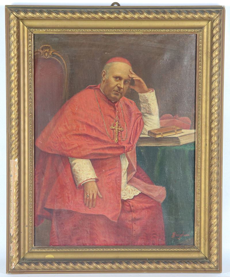 Firmato. "Ritratto di cardinale"