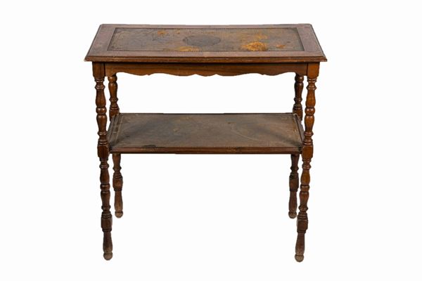 Two-story English table in mahogany