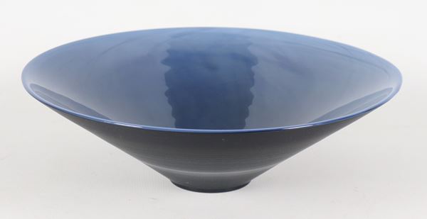 Centrotavola in vetro blu e nero 