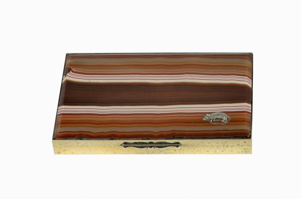 Dec&#242; box in silver and agate