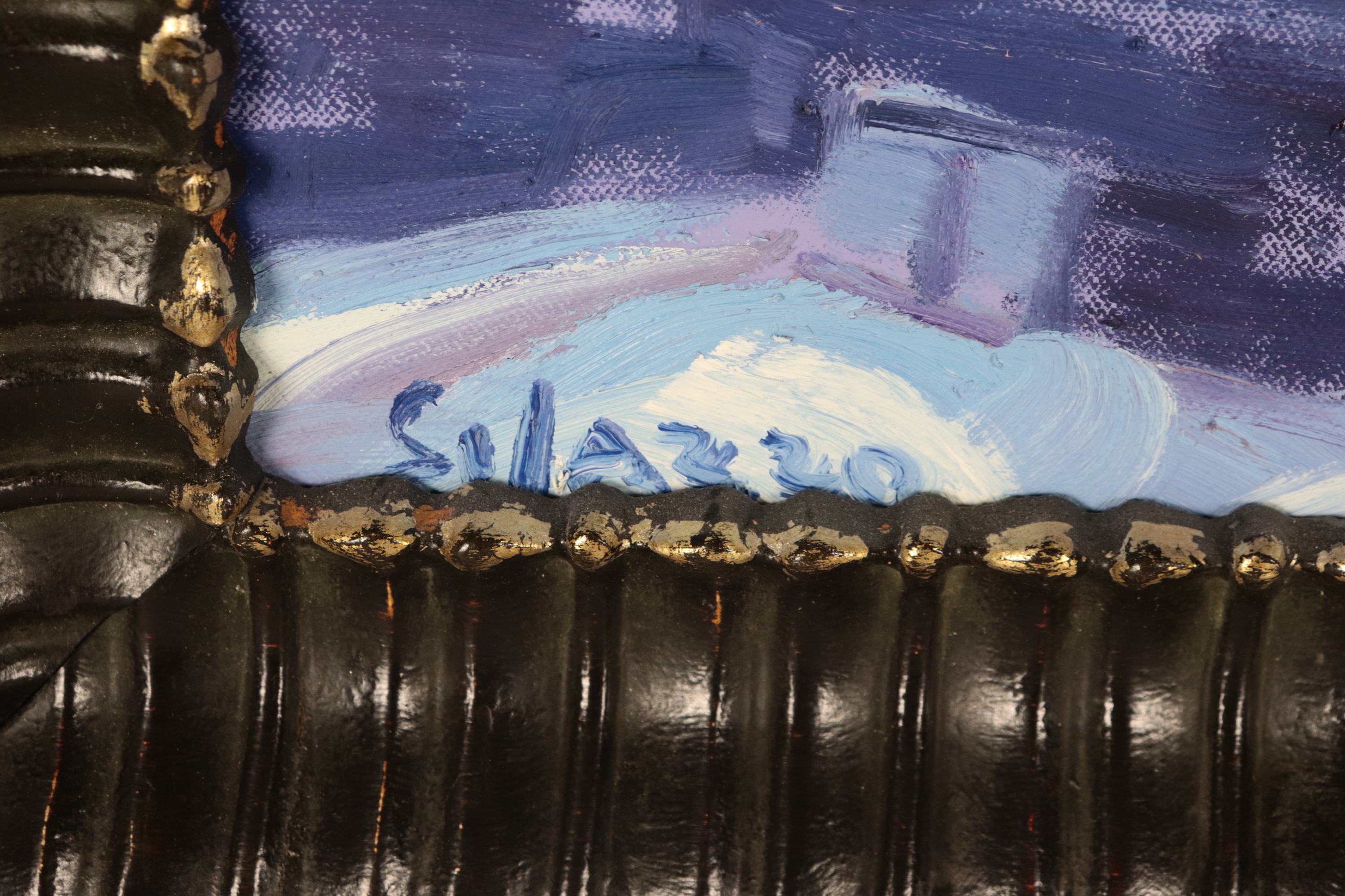 Firmato. "Veduta di Cortina innevata"