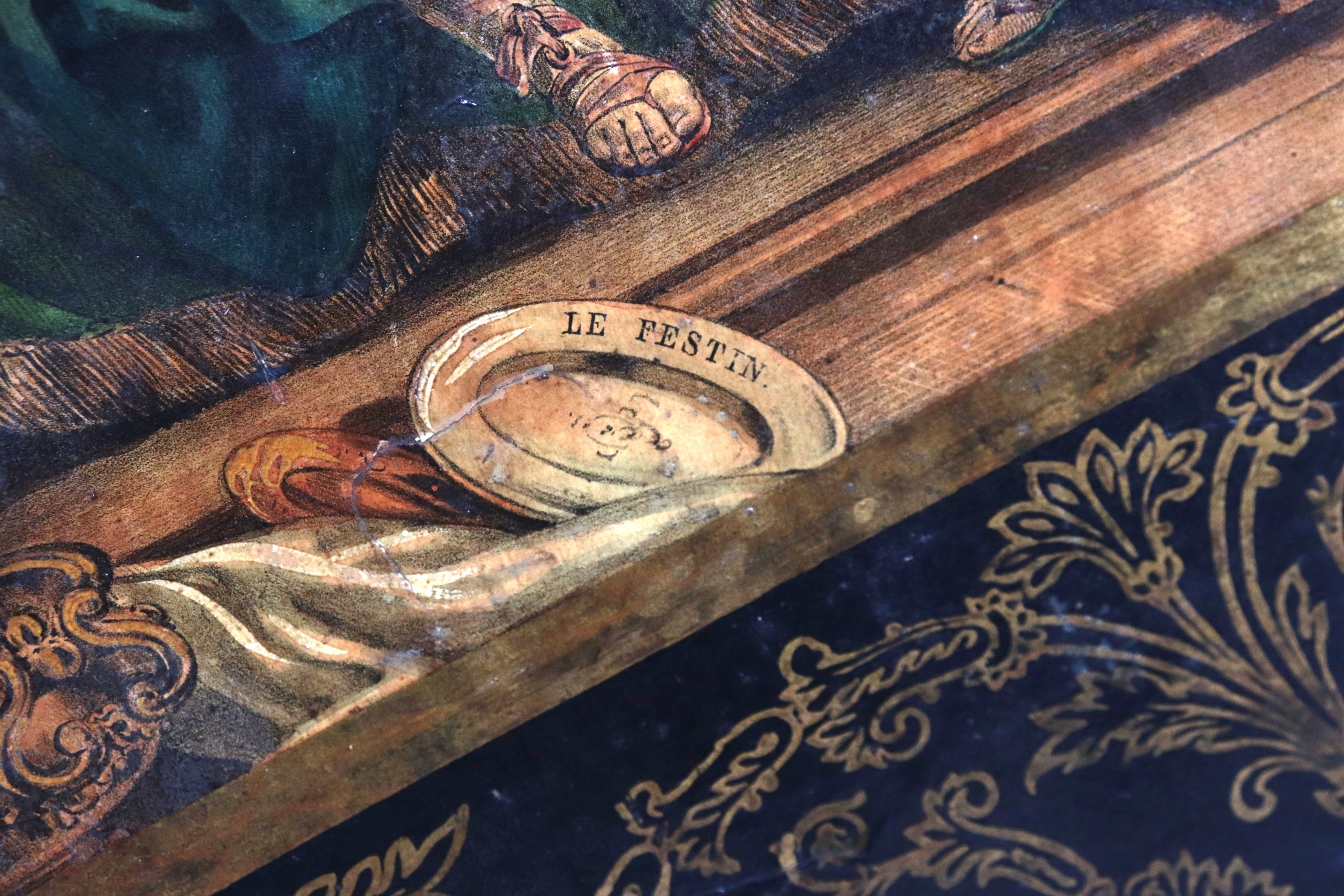 "Le festin", pannello dipinto su tela