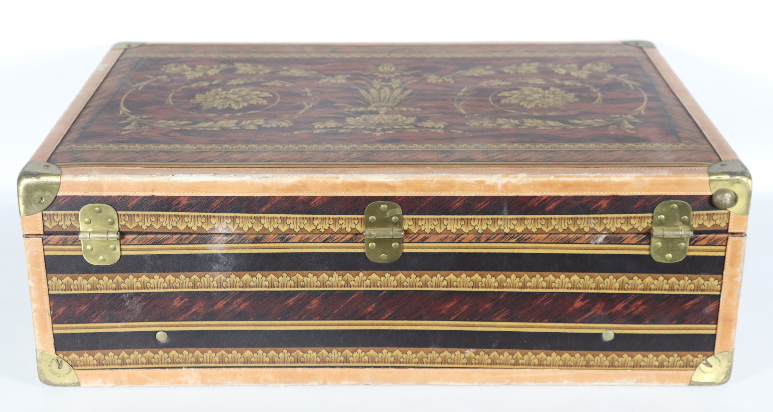 Valigia disegnata da Marta Marzotto in tela e cuoio