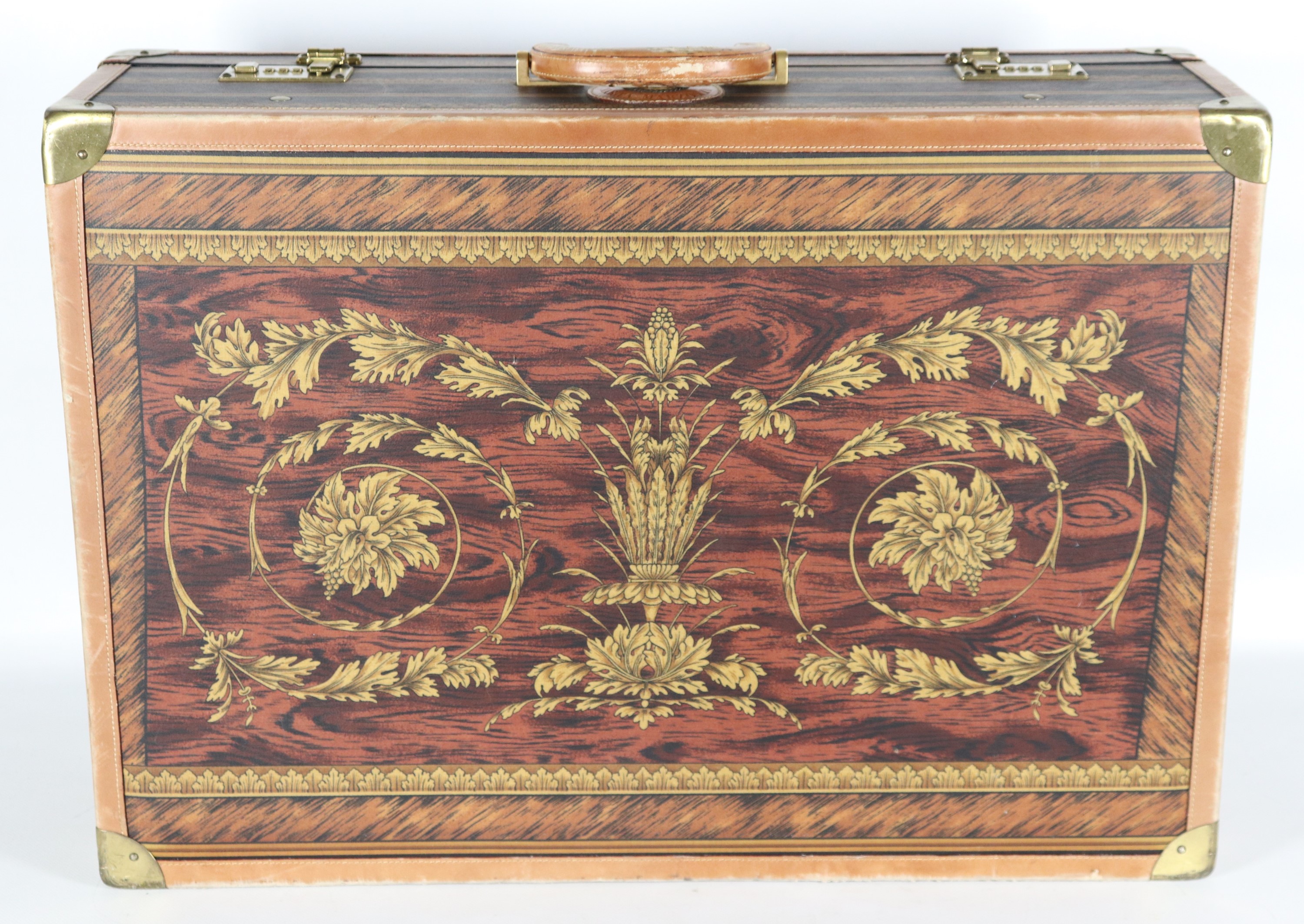 Valigia disegnata da Marta Marzotto in tela e cuoio