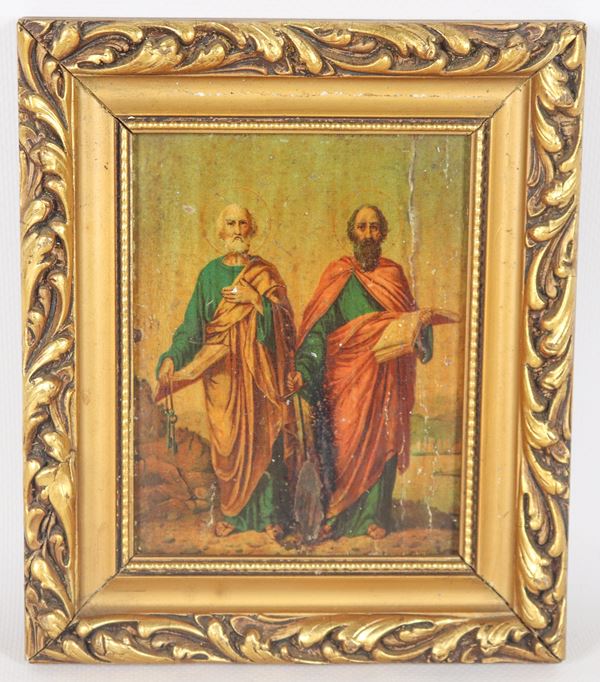 Pittore Italiano XIX Secolo - "San Pietro e San Paolo"