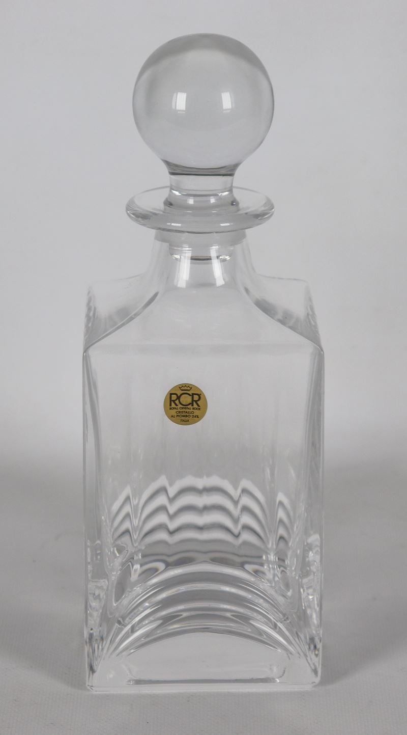 Bottiglia da liquore quadrata in cristallo lavorato