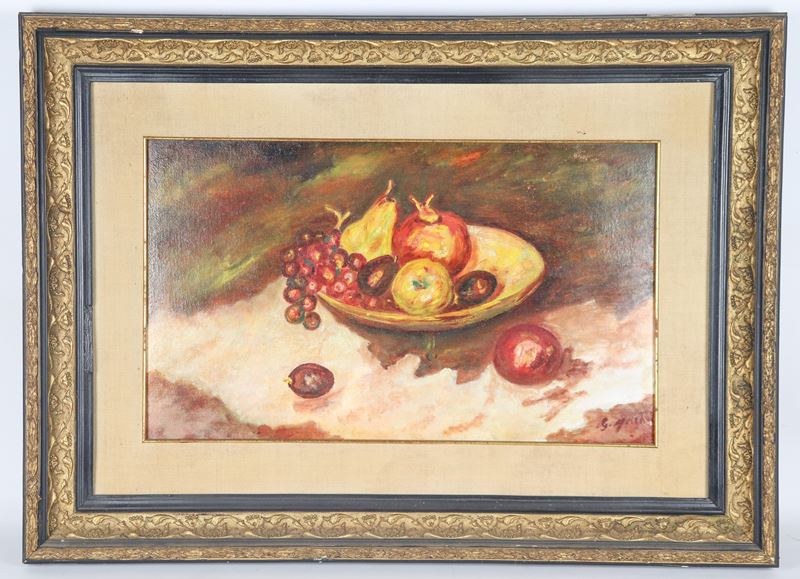 Firmato. "Natura morta di frutta"