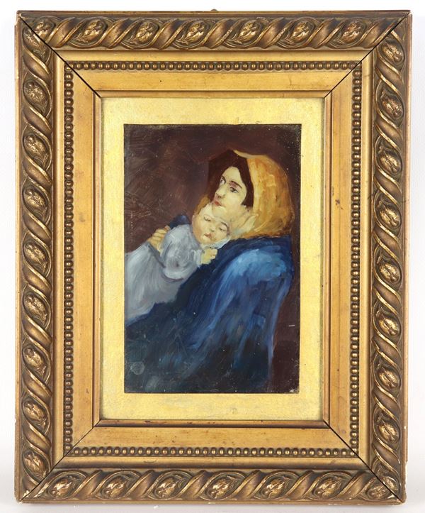 Pittore Italiano Inizio XX Secolo - "Madonna del riposo"