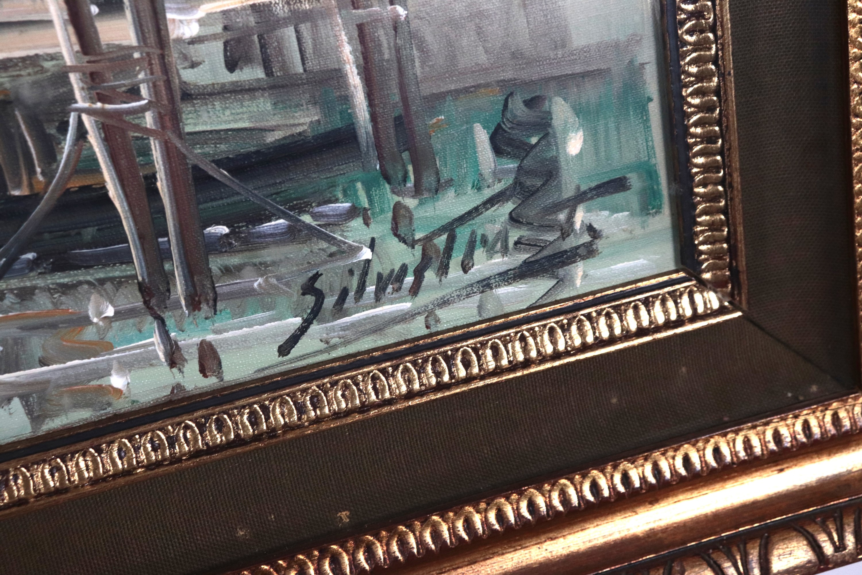 Firmato. "Veduta di Venezia con la Chiesa della Salute"