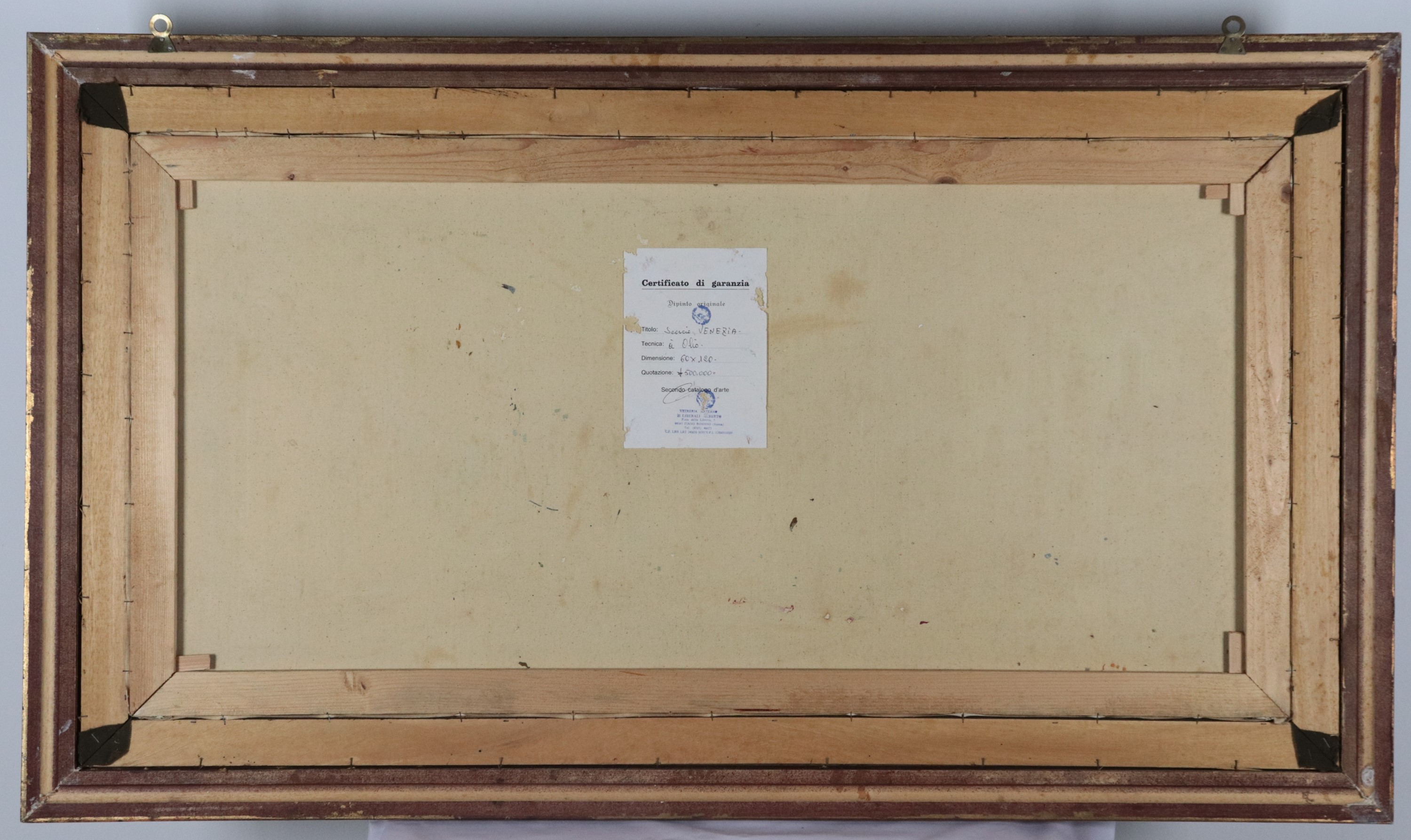 Firmato. "Veduta di Venezia con la Chiesa della Salute"