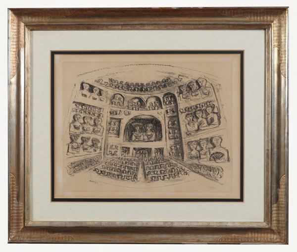 Massimo Campigli - Firmata. "Teatro" 