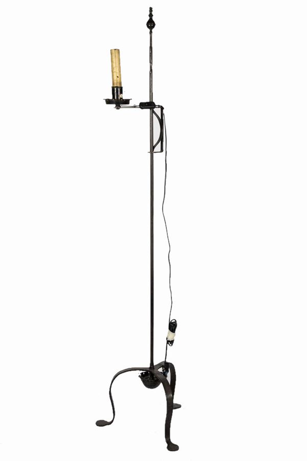 Wrought iron floor lamp with one light