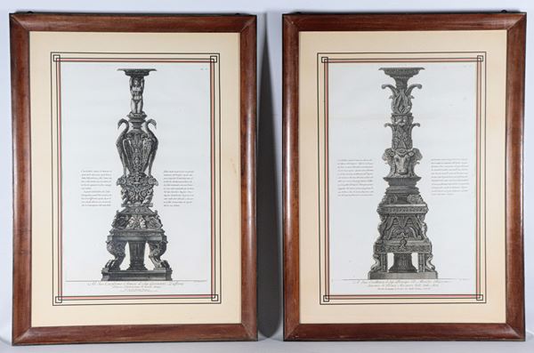 Giovanni Battista Piranesi - "Ancient marble candelabra of great size found during the excavations of Hadrian's Villa in 1769"